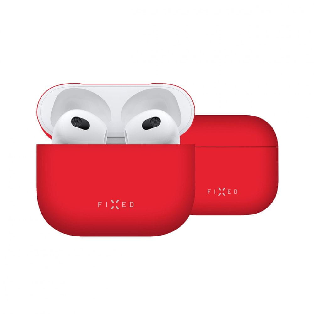 FIXED Ultratenké silikónové puzdro Silky pre Apple Airpods 3 FIXSIL-816-RD, červené